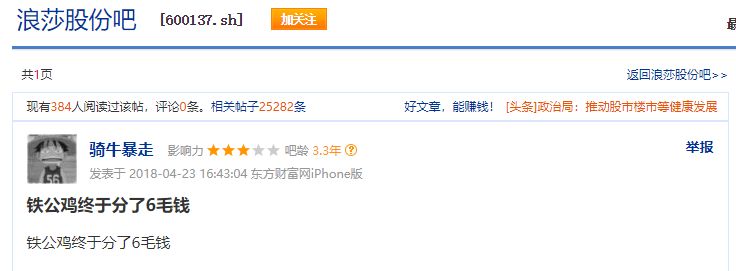 上市20年首次拔毛 A股最抠门铁公鸡每股分六分钱