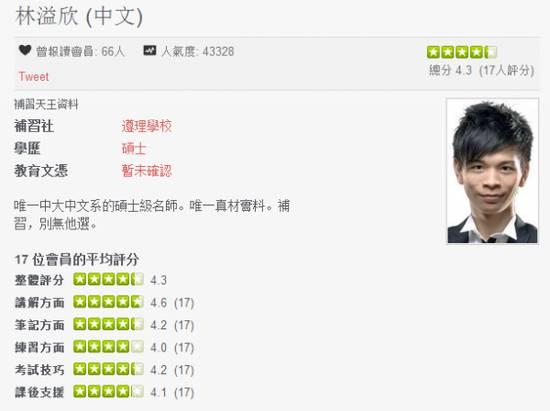 香港补习老师年薪堪比明星 补习天王身价达8500万