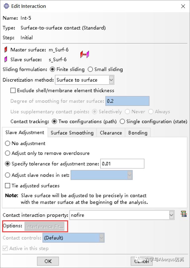 Abaqus/Standard求解器设定接触面之间的距离或过盈量的图2