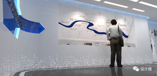 一个大型展览空间的各个展区的分区色彩设计