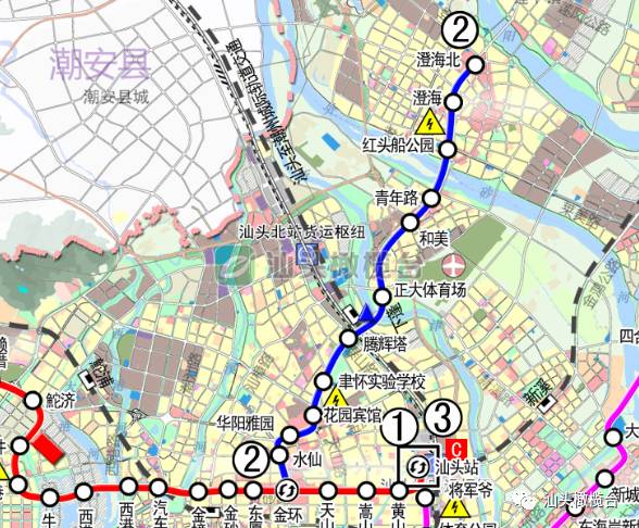 3号线一期工程(汕头火车站—莱芜),线路长度20.65公里,共设13站.