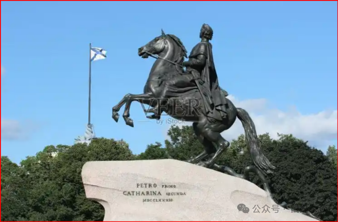俄罗斯圣彼得堡的彼得 世大帝青铜骑士雕像