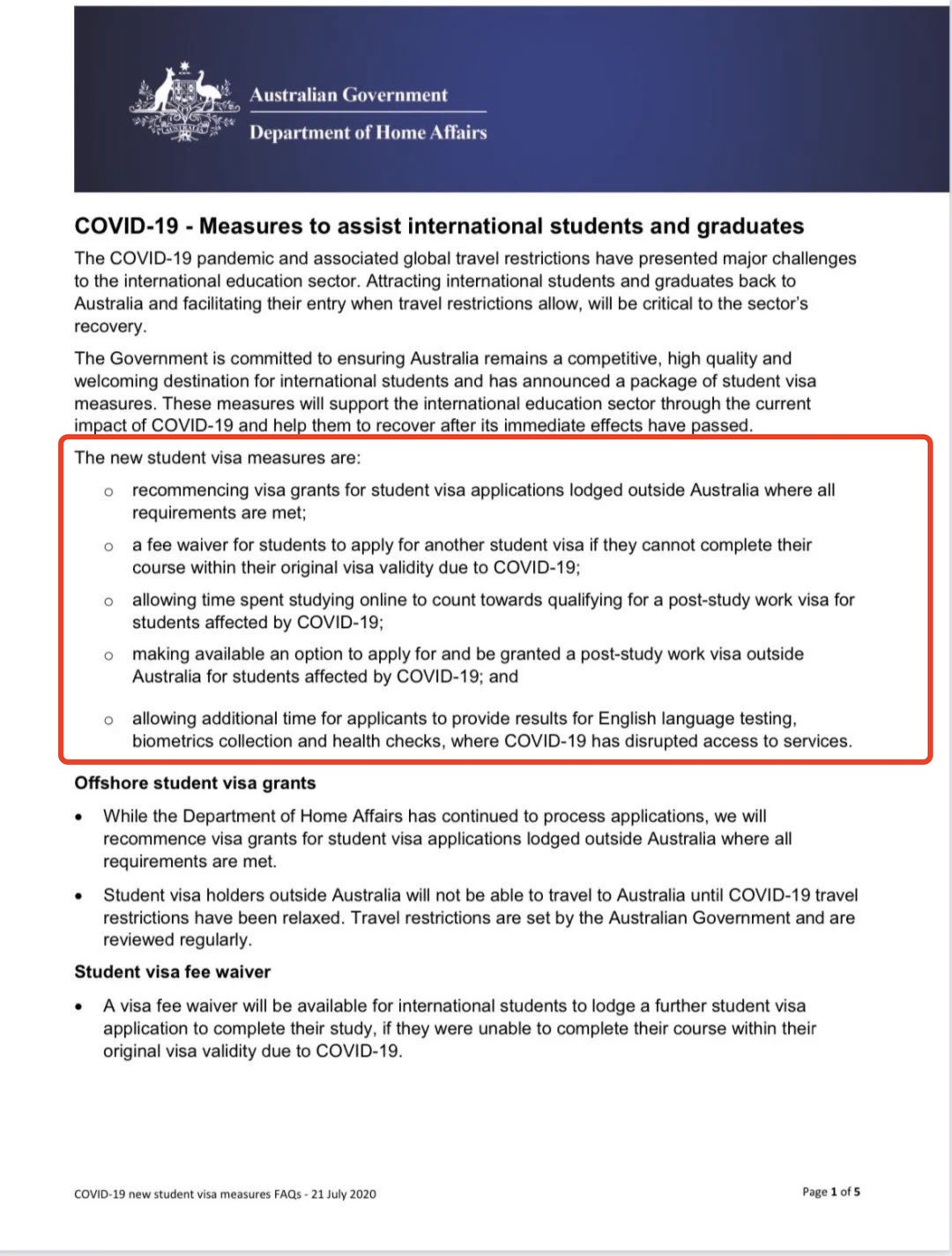 澳洲政府官宣放宽入境政策！移民局承认国际学生新政！