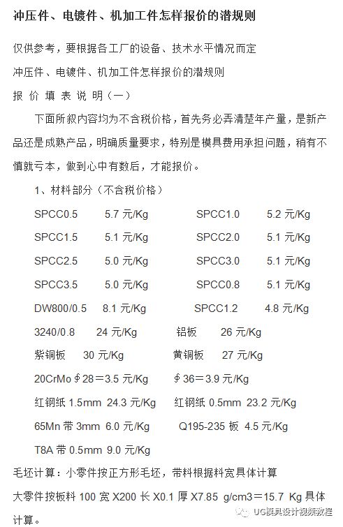 淺談：沖壓件、電鍍件、機加工件怎樣報價的潛規則的圖2