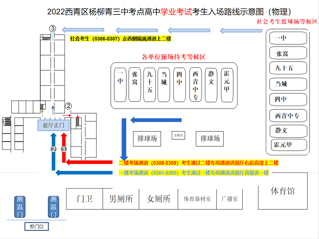 2022年天津市西青區普通高考考點考場示意圖-西青信息港-媒體融合平臺