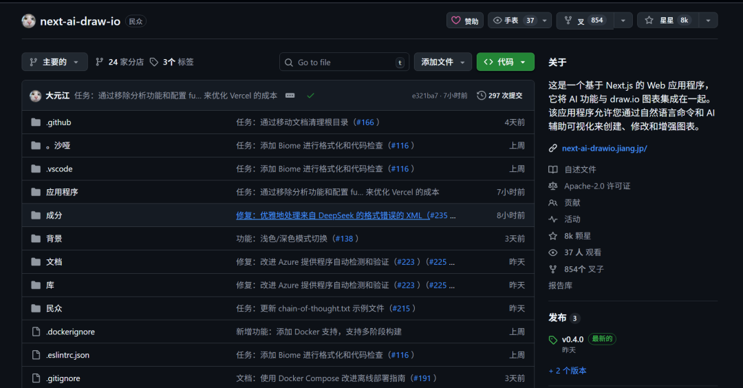 next-ai-draw-io项目界面