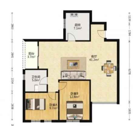 天河北二手房【名雅苑】104平，总价680万！