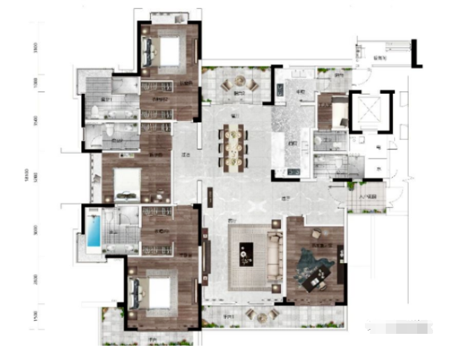 中新板块侨建御溪谷285方大平层+别墅