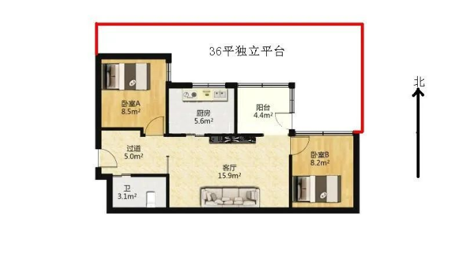天河北总价526万 | 侨林苑，70平北向大两房，满五*、学位不占用、产权清晰！