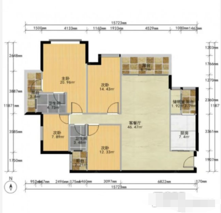 天河北二手房，伊顿18，135方，总价1120万！