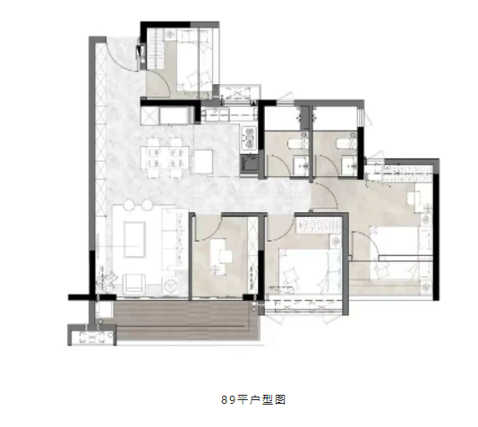 78方做三房两卫！中建天河精诚壹号户型图曝光，卷爆天河！