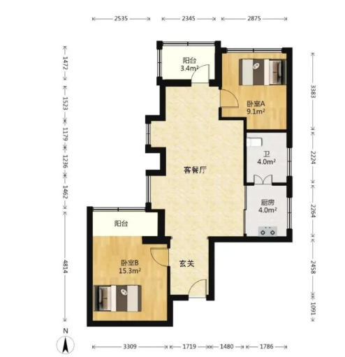天河北总价560万 | 穗园小区，85平两房可改三房，学位不占用、看房方便！