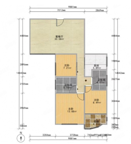 天河北二手房出售，华标广场，109平方，总价880万！