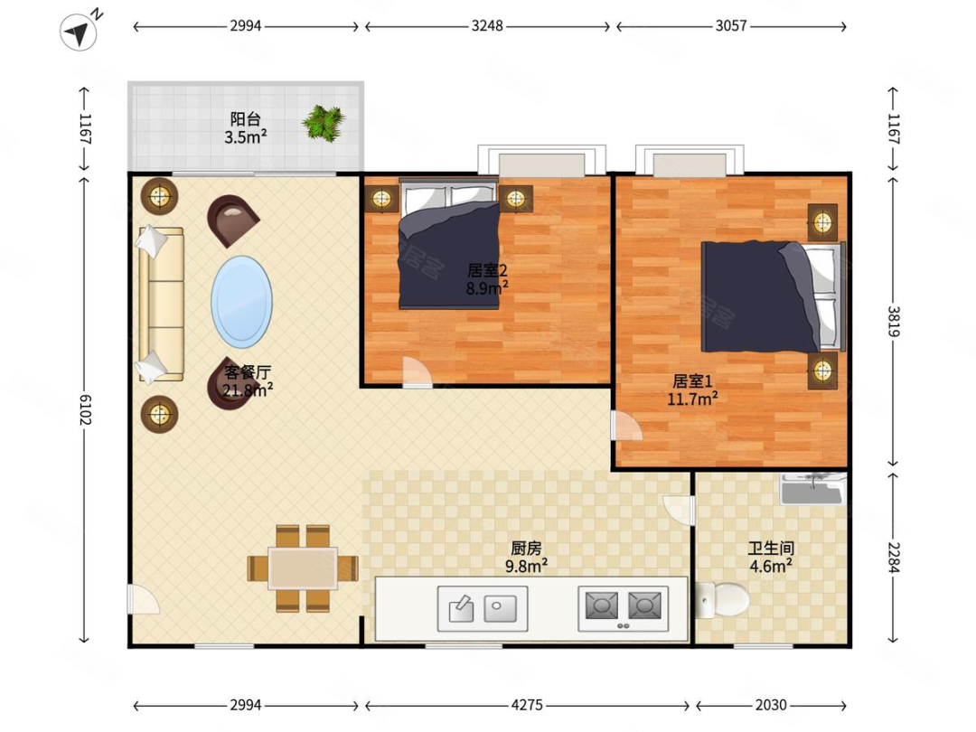 广州天河北二手房，天誉花园，78方，总价598万！