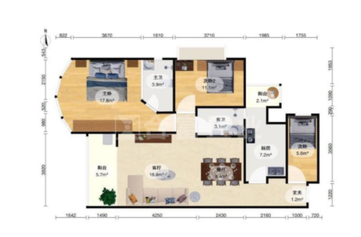广州天河北二手房，希尔顿阳光，118平方，总价1090万！