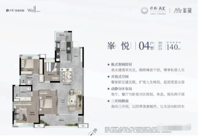 天河保利天汇将加推五期两栋楼，均为四房户型！