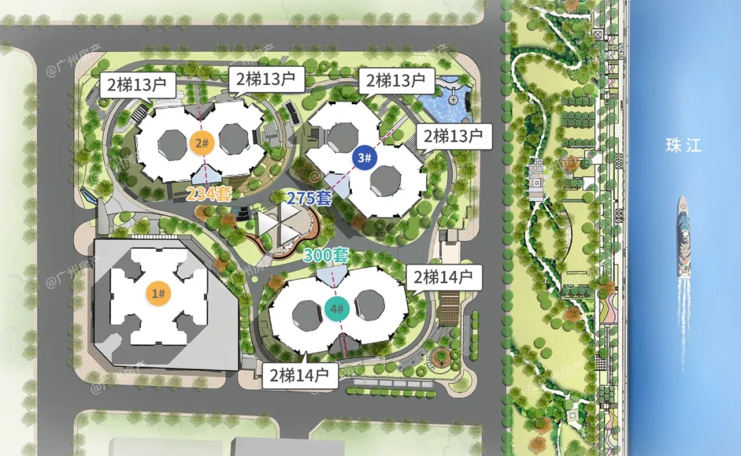 白鹅潭雅居乐天际715，300万一套！