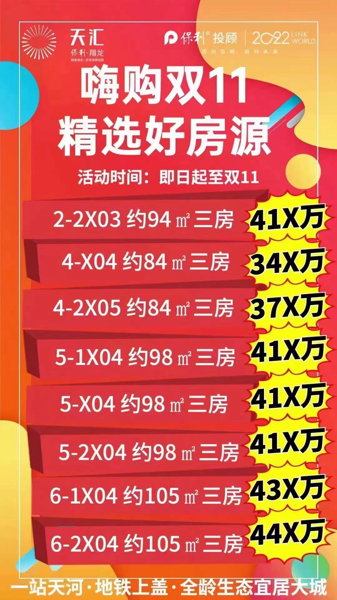 【双十一购房节】400万预算，保利翔龙天汇特价*加推！