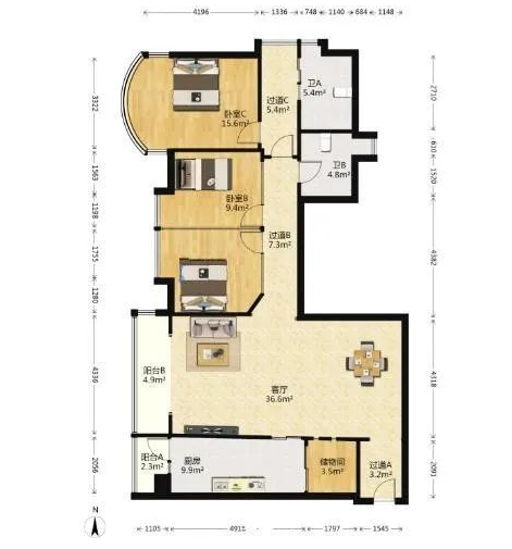 天河北总价1088万 | 天誉花园，154平大三房，满五*、产权清晰、随时交易！