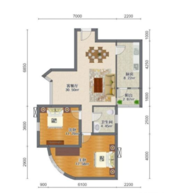 广州天河北二手房在售，保利中宇广场大两房，1300万！