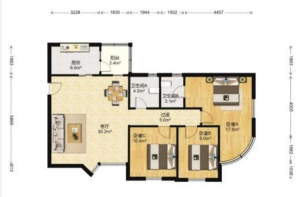 广州天河北二手房在售，东方之珠花园大三房，700万！