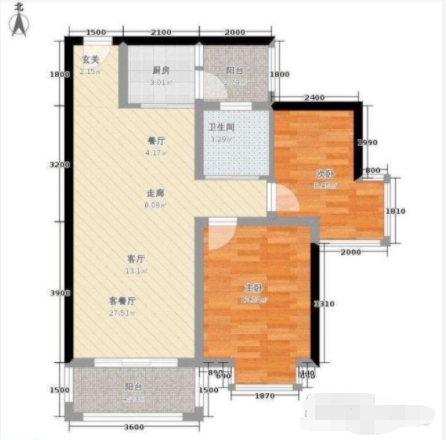 广州天河北二手房在售，德荣小区大两房，288万！