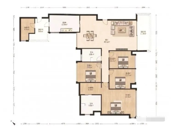 广州天河北新鸿基峻林，高层230平方3450万！