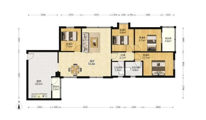 天河北总价980万 | 穗园小区，142平，满五*、业主急售！