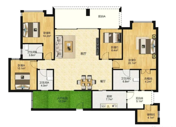 天河北总价1850万 | 瑞安创逸，198平，满五*、户型方正、业主急售！
