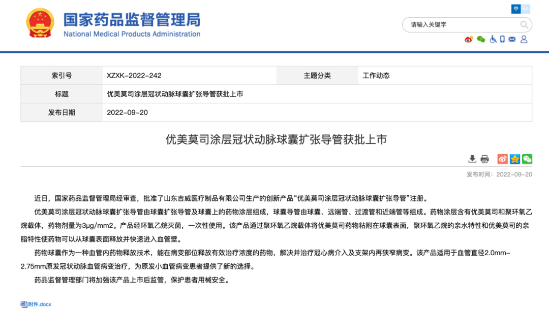 球囊是什么医疗器械重磅！蓝帆医疗旗下创新医疗器械获批，国内药物球囊正式迈进全新时代_https://www.jmylbn.com_新闻资讯_第2张