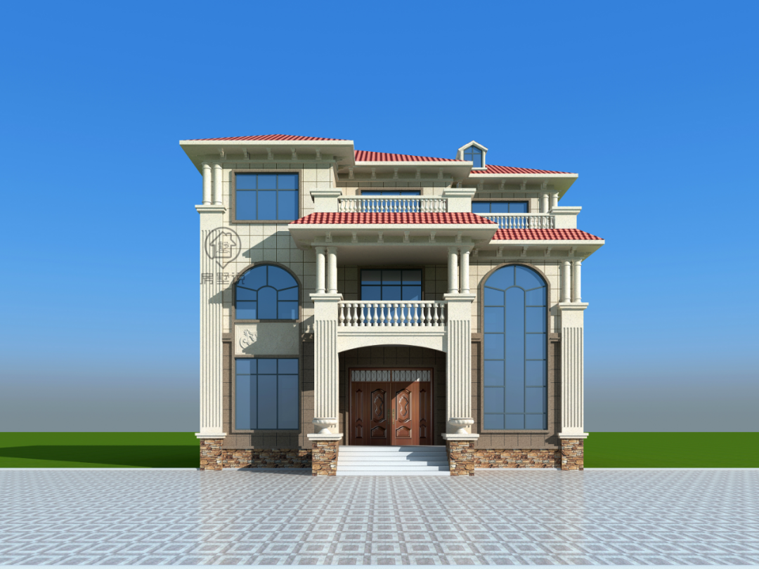 别墅设计：13X11.5的欧式三层别墅，高尚大气有风范