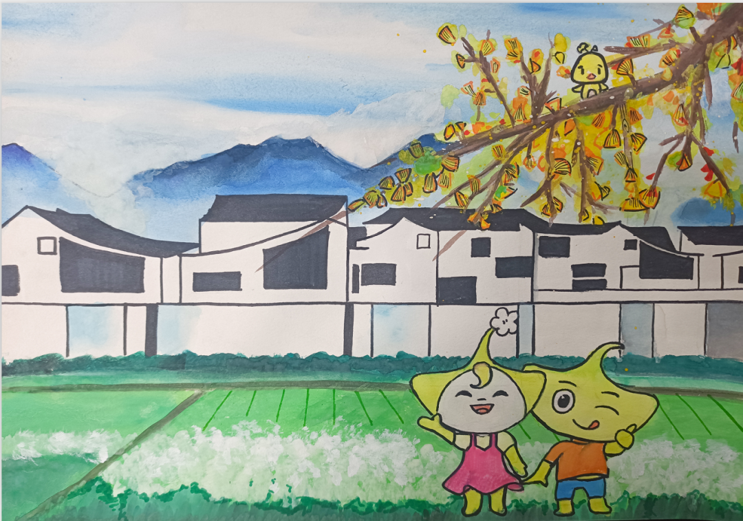 指导老师:王玲杰《江南红村》作者:潘欣悦(12岁)推荐单位:西尔曼艺术