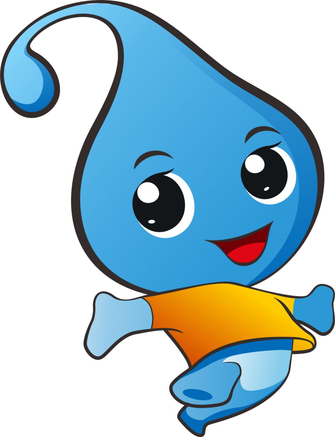 此卡通形象采用水滴为主要形象来延伸进行创意设计,简洁明了,具有