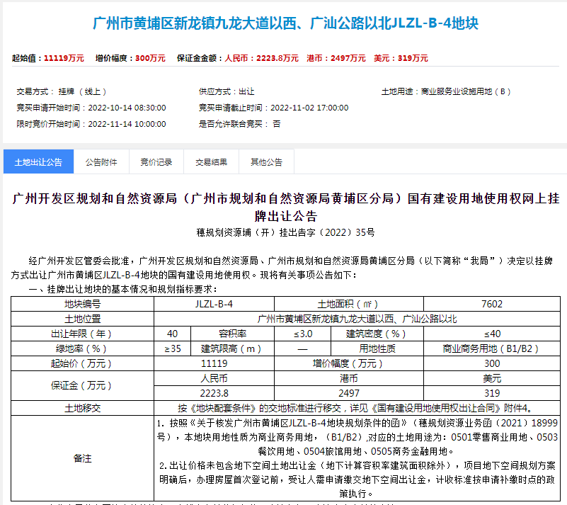 1.1亿元+1.9亿元起拍！知识城两宗商地齐齐上架