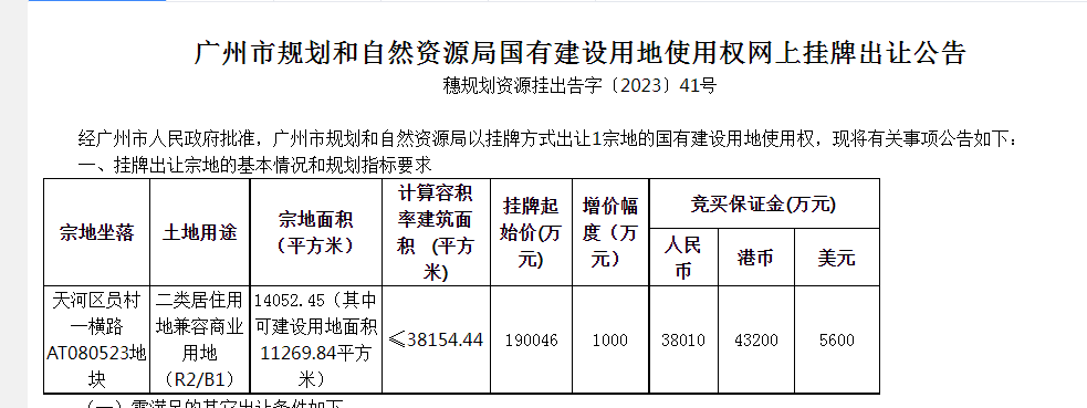 珠城卖地，5万/㎡起拍！广州楼面价*0将再次洗牌