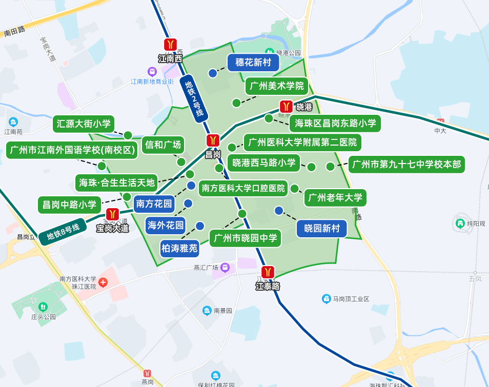 6站到珠城，海珠西这里仅“3字头”