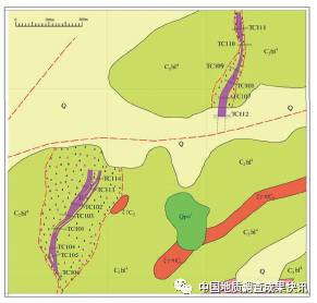 内蒙古巴彦乌拉大型萤石矿体分布简图