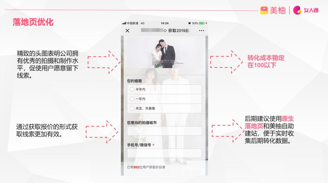 美柚婚纱摄影广告案例落地页是转化*重要的一步