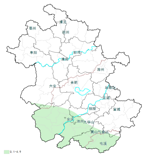 7月9日安徽大别山区南部和沿江江南部分地区有小雨