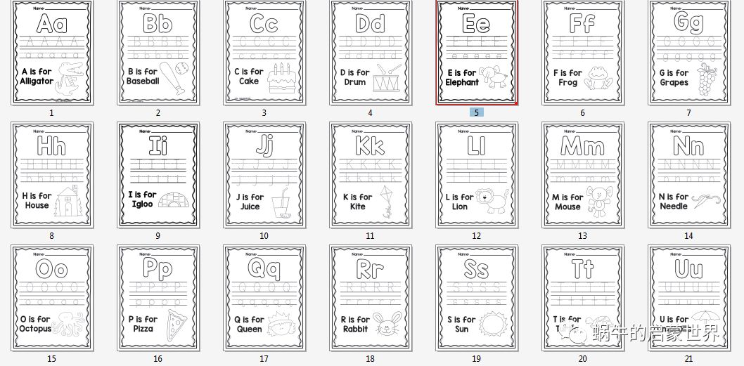 蜗牛资源分享147 26个英文字母练习纸alphabet Letters Tracing 蜗牛的启蒙世界 微信公众号文章阅读 Wemp