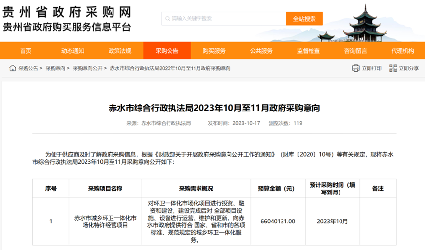 64亿！遵义市环卫一体化项目结果出炉，玉禾田斩获年度“标王”