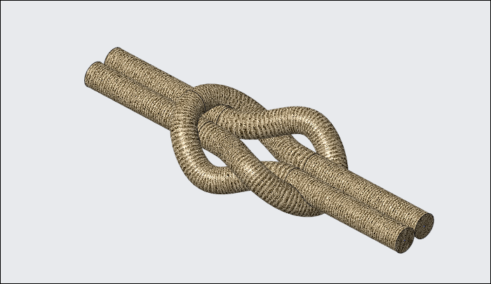 打结的绳子如何用Creo建模?这个技巧简单但是很实用!的图1