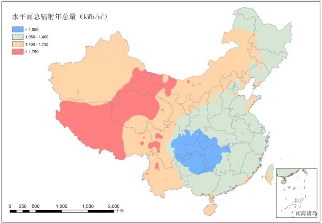 中国光照资源分布图图片