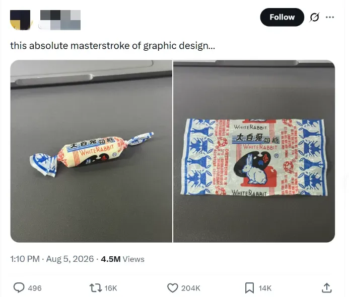 White Rabbit Candy Wrapper Viral with Foreign Visitors - 1983 Award