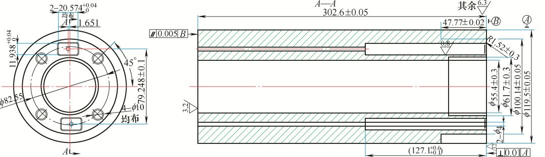 图1 缸筒外形形状及尺寸