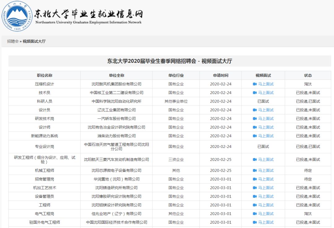 东北高校就业网_东北大学毕业生就业信息网_中国东北毕业生信息化服务平台