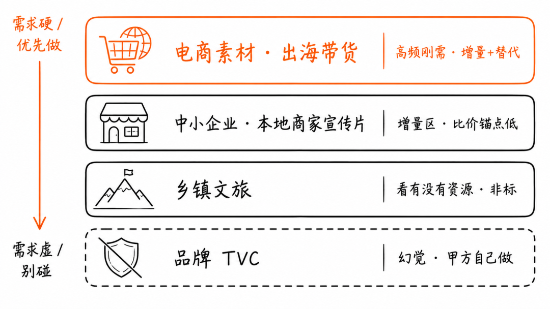 五门小生意，按需求硬度排序