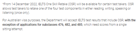 澳洲移民局签证语言暂不认可TOEFL iBT成绩