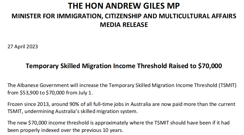 2023澳洲新财年移民新政汇总