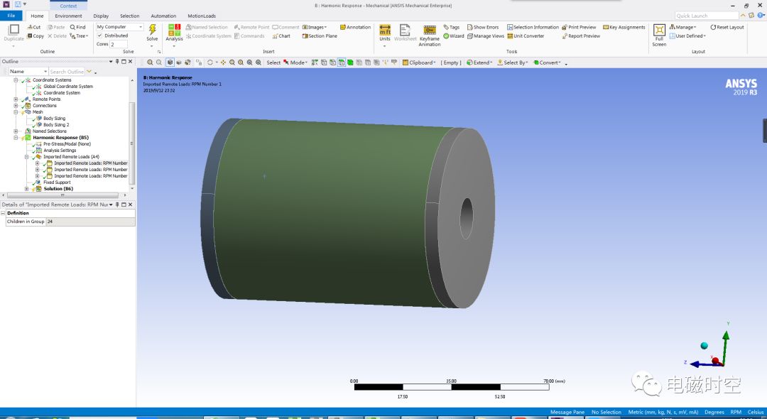基于2019 R3 Workbench进行电机多速振动噪声分析的图12